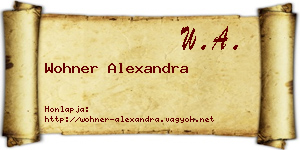 Wohner Alexandra névjegykártya